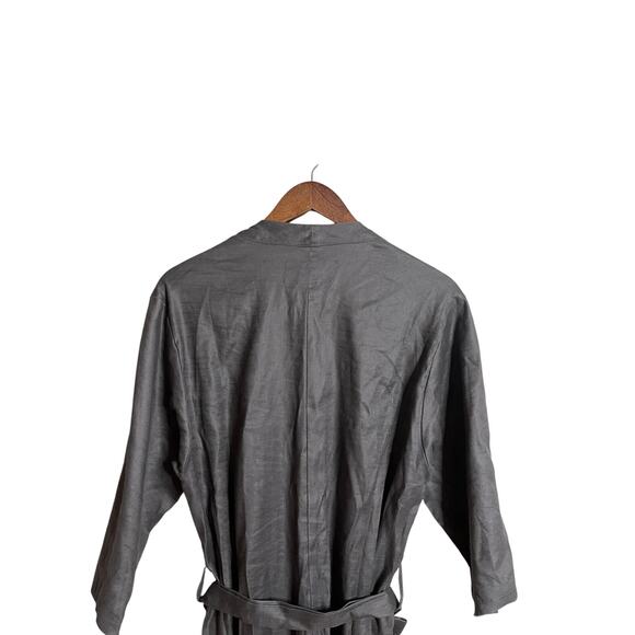 Totally Blown Jumpsuit Gray Linen Belted Relaxed Handmade in LA Womans Large - Picture 9 of 9